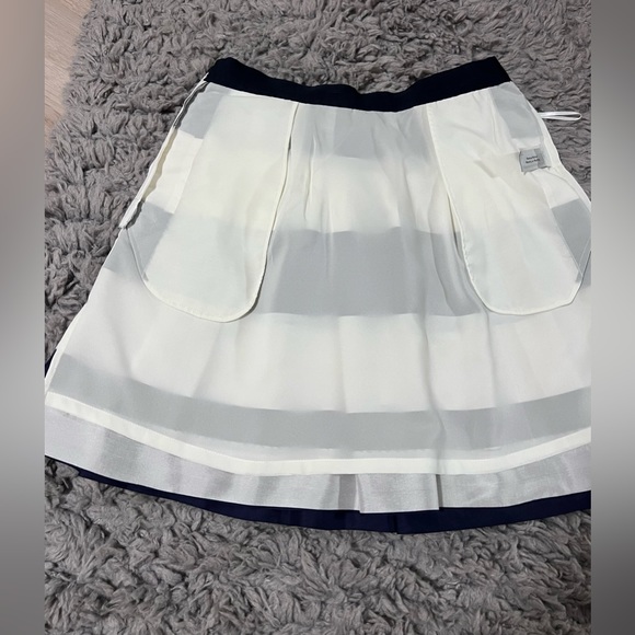 J.Crew Skirt Womens size 0 Blue White Striped Silk Lightweight Mini skirt - Picture 5 of 8